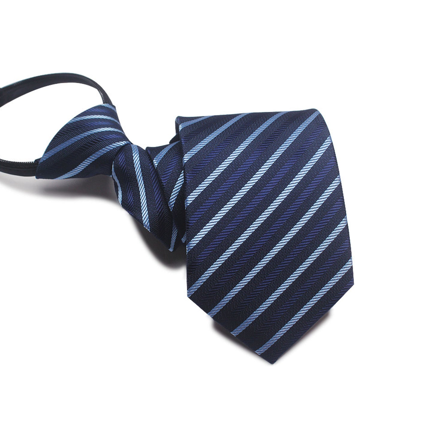 Striped Blue Series Easy Zipper Tie