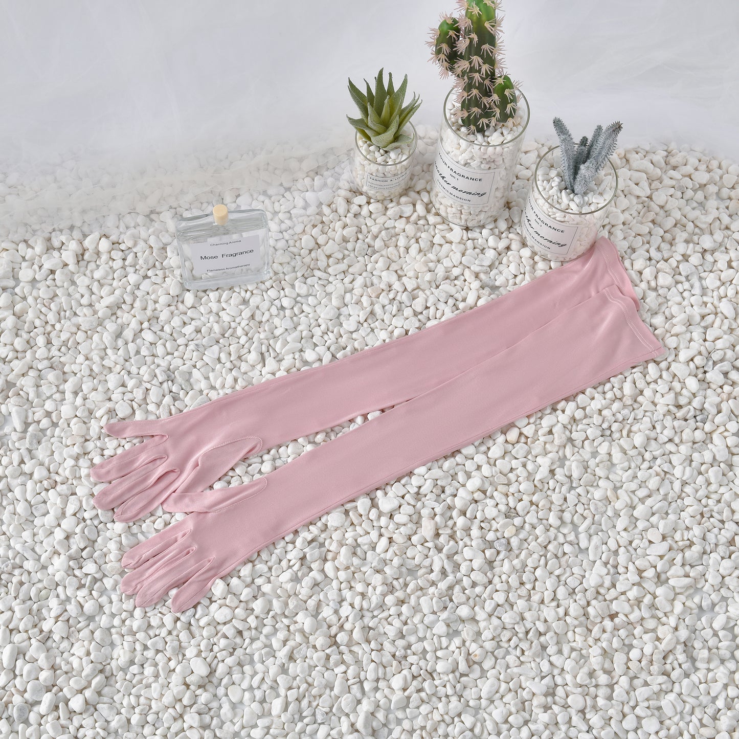Mulberry Silk Solid Color Elbow Gloves