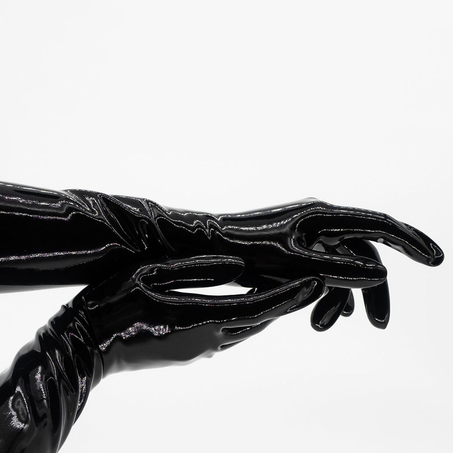 Black Solid Color Seamless Latex Gloves