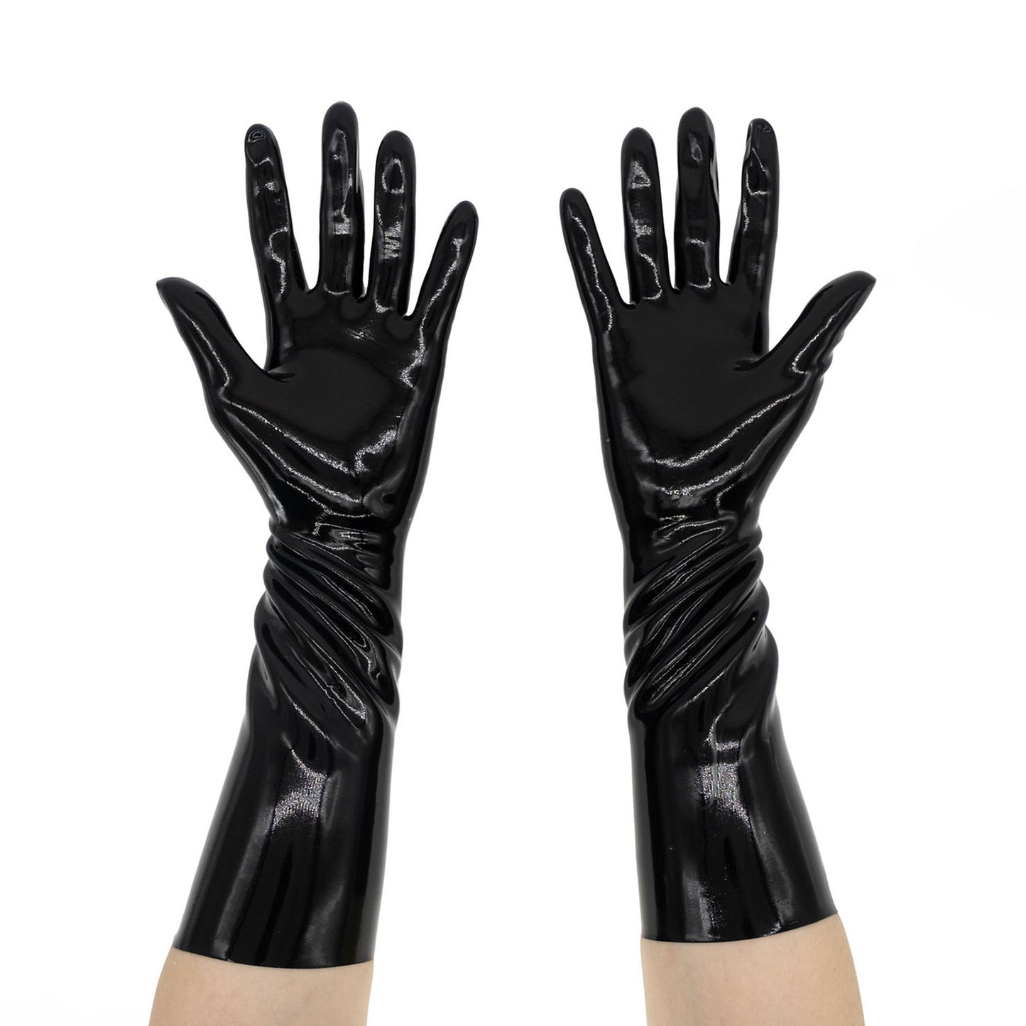 Black Solid Color Seamless Latex Gloves
