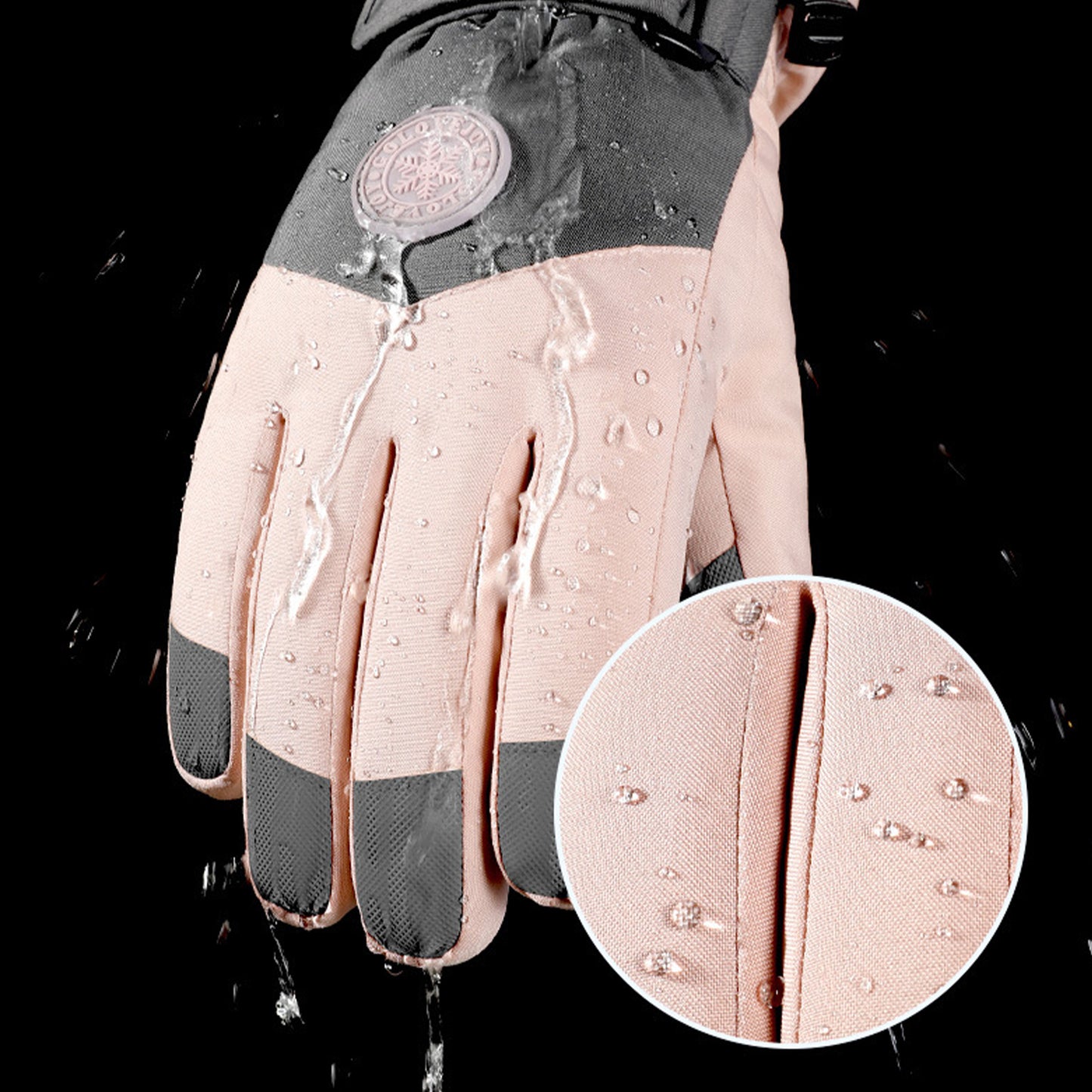 Winter Outdoor Thermal Velvet Fleece Lining Waterproof Anti Slip Touch Screen Ski Gloves