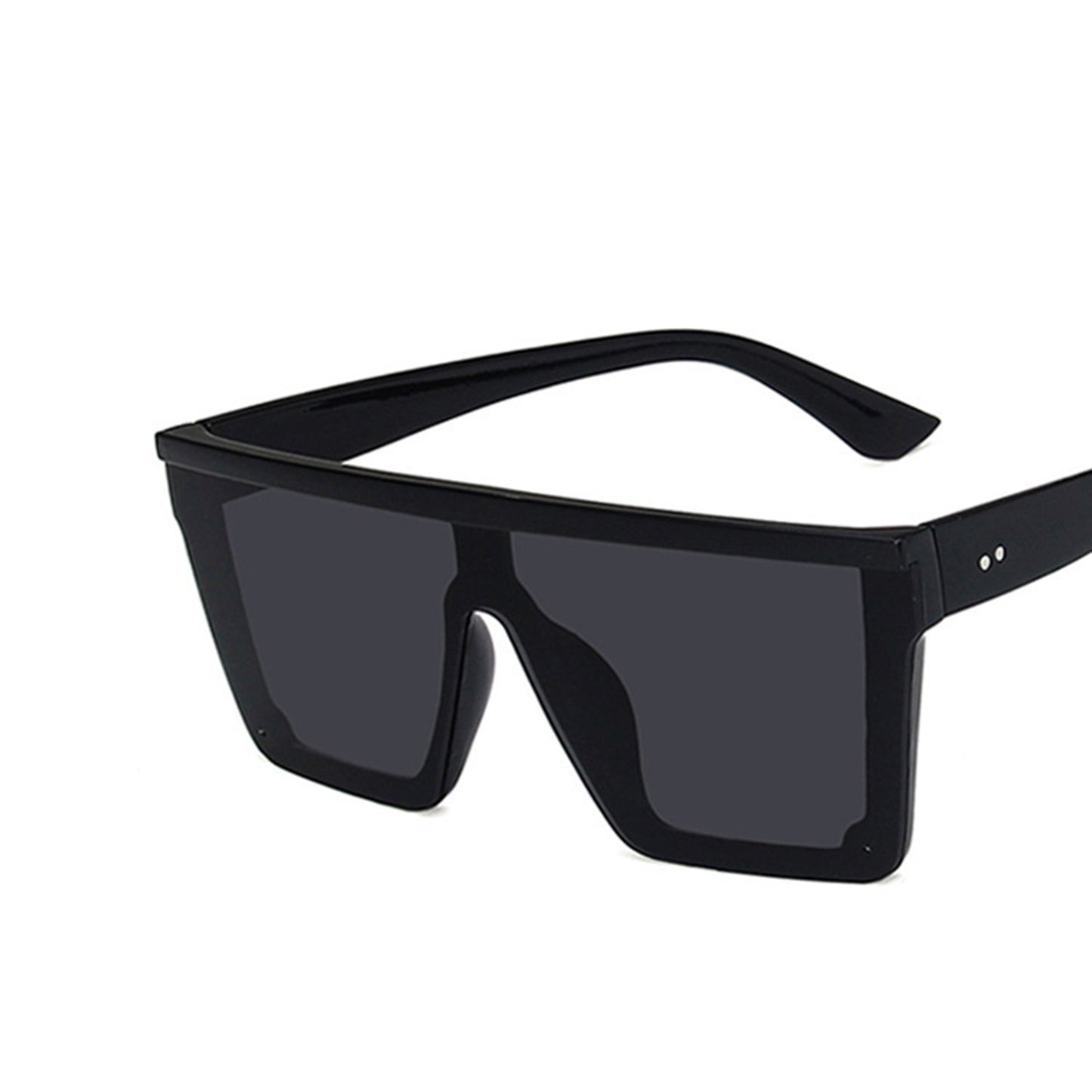 Large Square Flat Top Frame One Piece Shield Lens Sunglasses