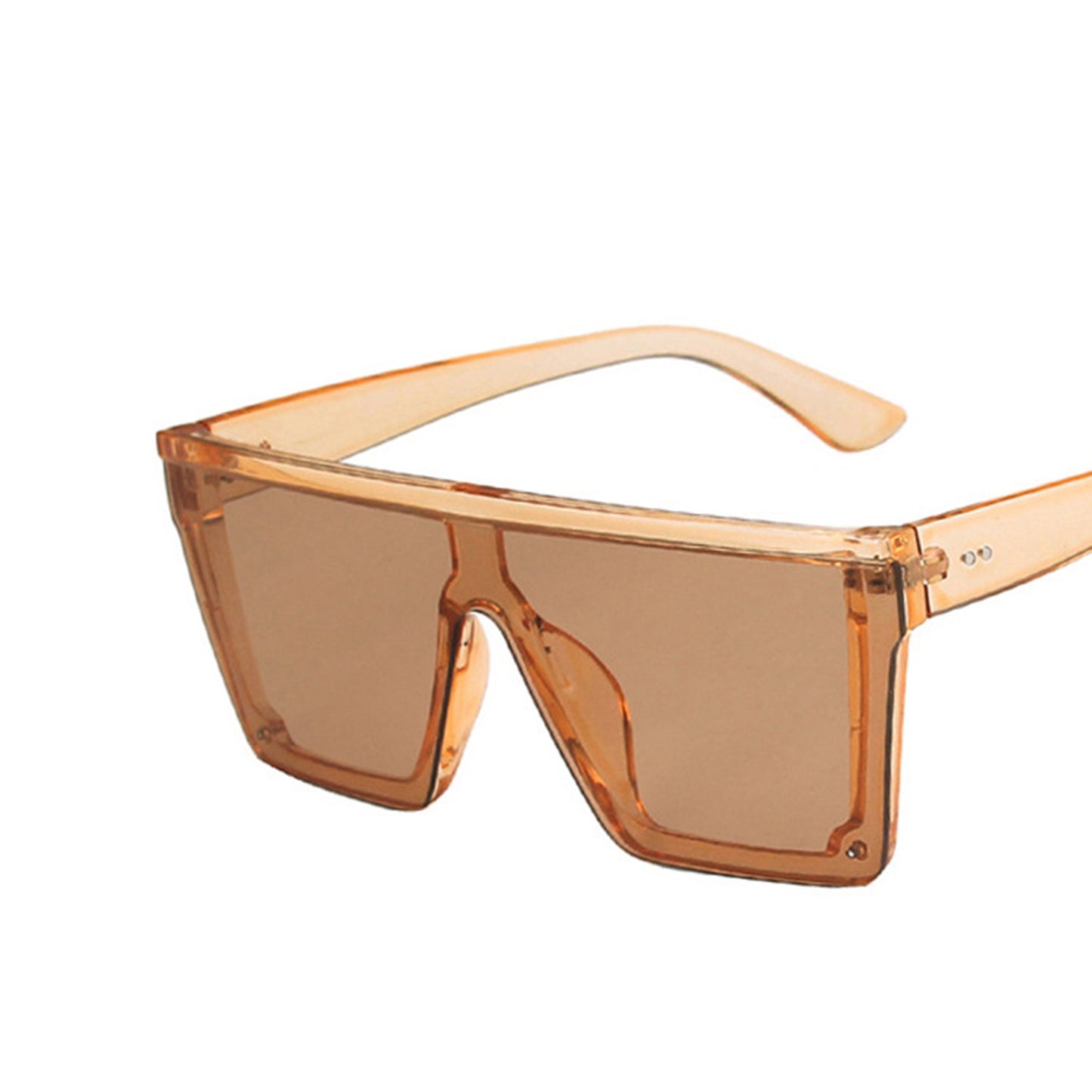 Large Square Flat Top Frame One Piece Shield Lens Sunglasses