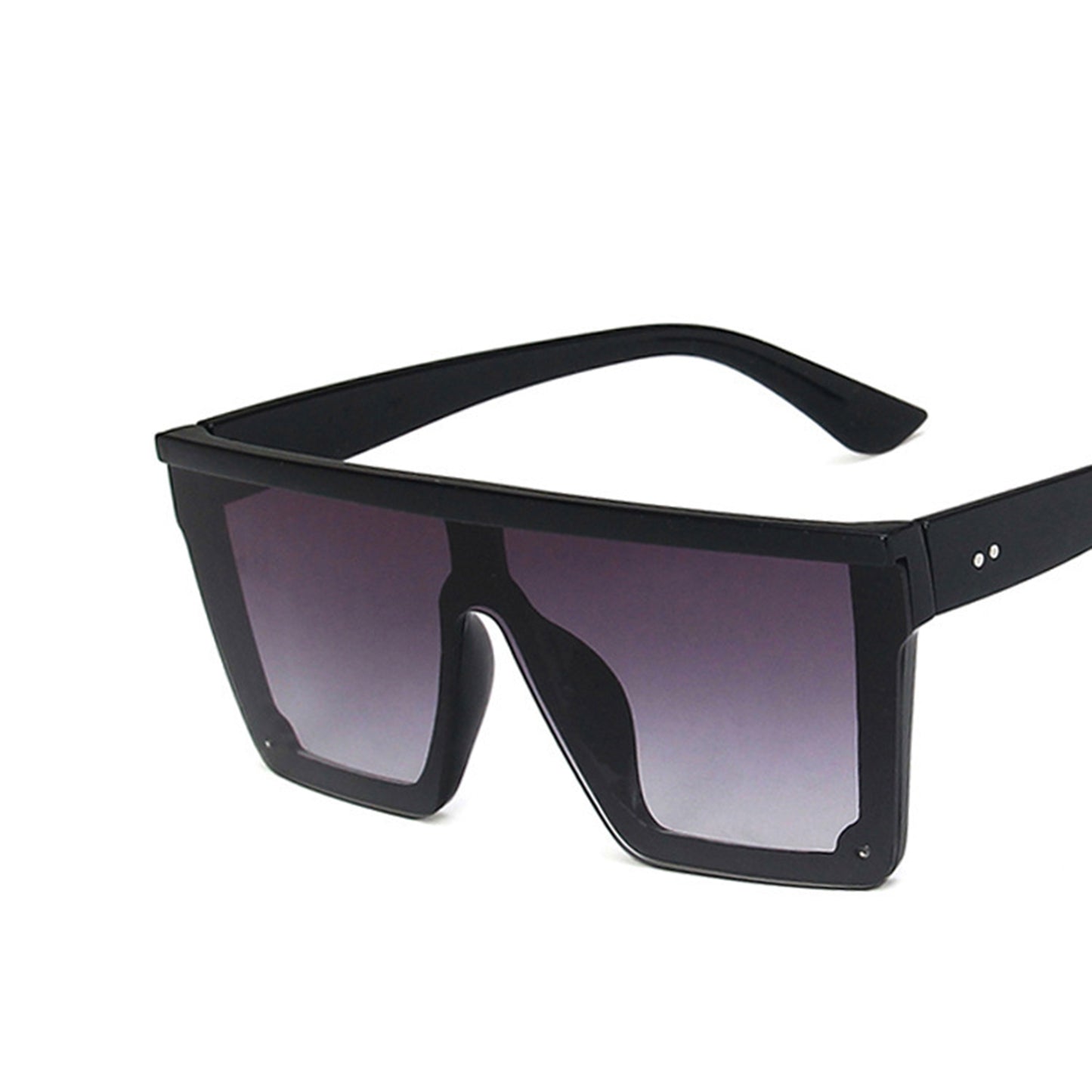 Large Square Flat Top Frame One Piece Shield Lens Sunglasses
