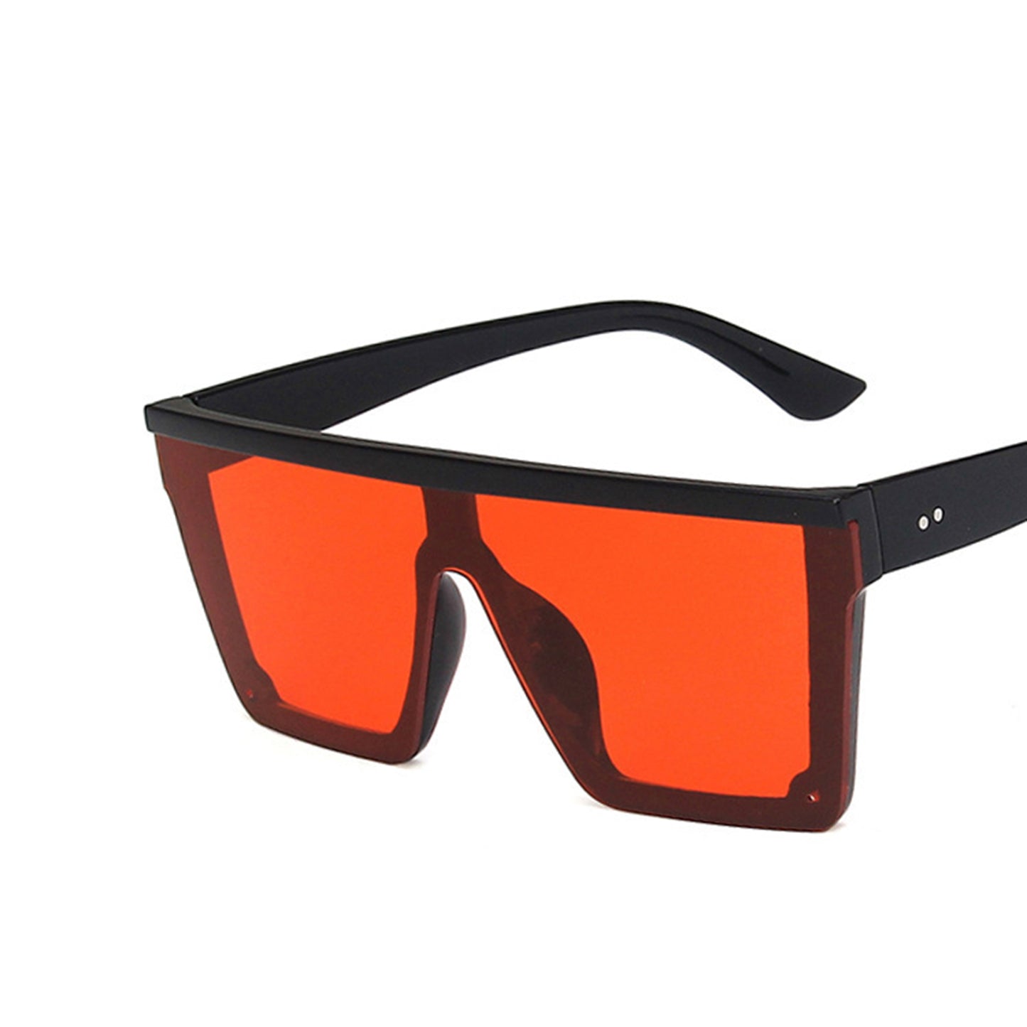 Large Square Flat Top Frame One Piece Shield Lens Sunglasses