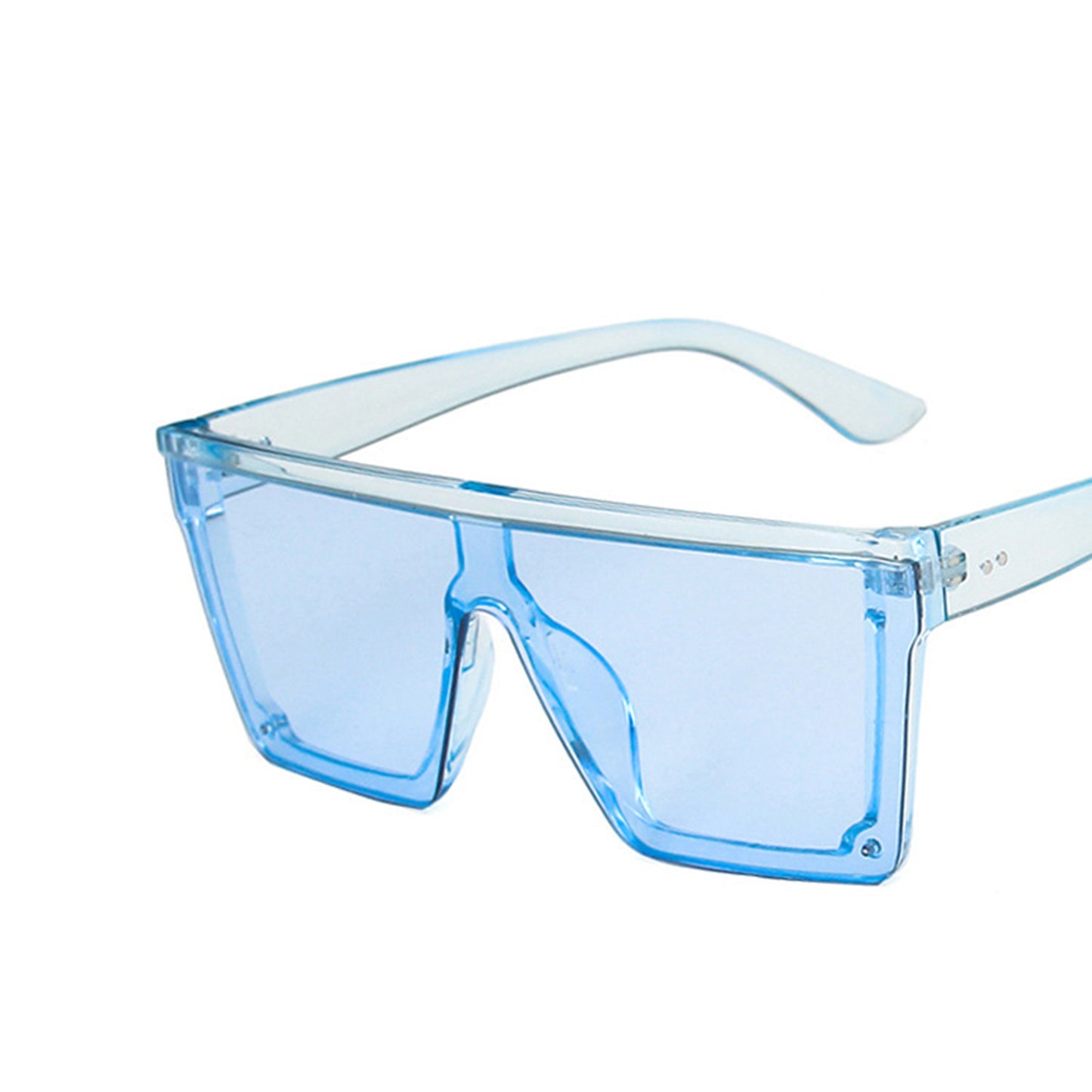 Large Square Flat Top Frame One Piece Shield Lens Sunglasses