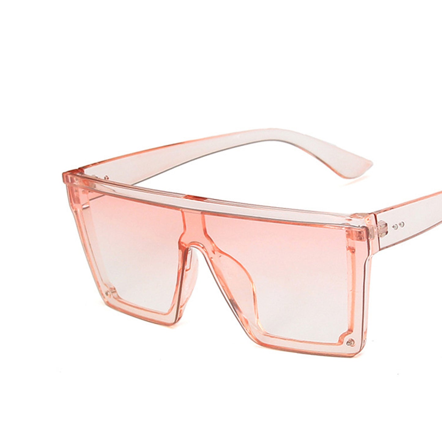 Large Square Flat Top Frame One Piece Shield Lens Sunglasses