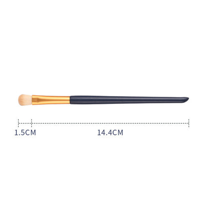 12 Piece Blue Enamel Wooden Handle Golden Aluminum Tube Makeup Brush Set