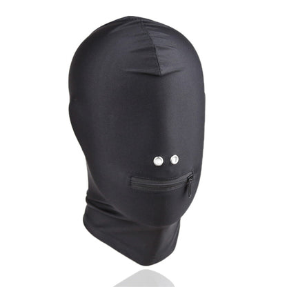 Spandex Solid Color Zipper Mouth Hood Mask