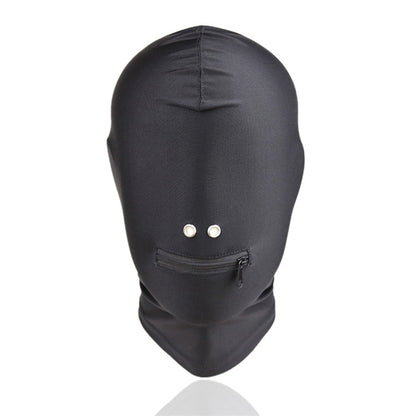 Spandex Solid Color Zipper Mouth Hood Mask