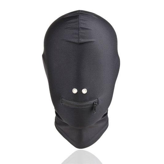 Spandex Solid Color Zipper Mouth Hood Mask