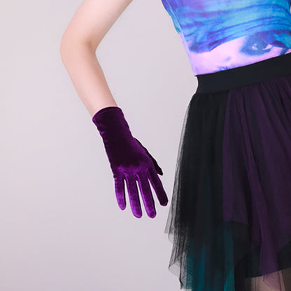 Dark Purple Velvet Gloves