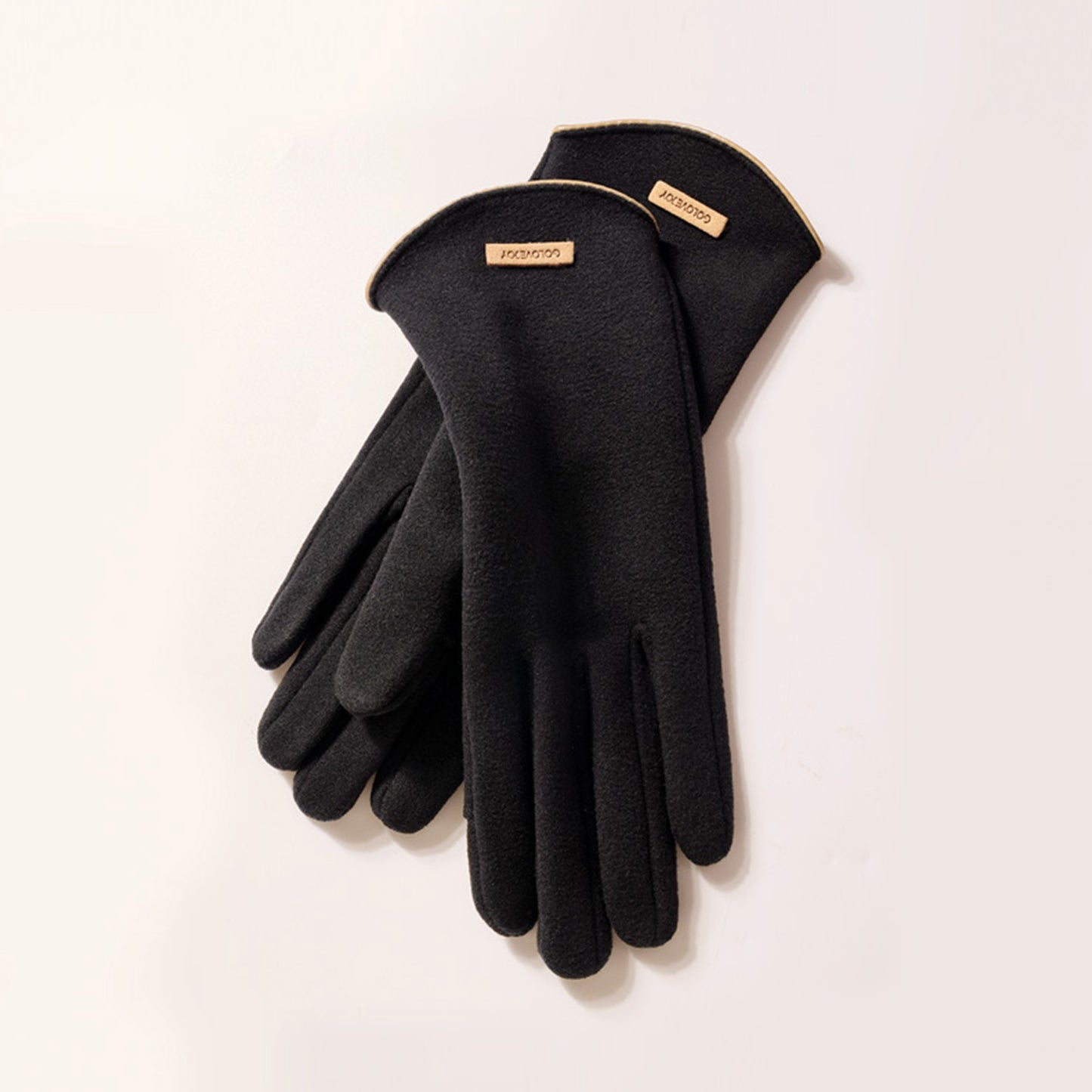 Winter Thermal Dralon Velvet Fleece Lining Flip Finger Wrist Gloves