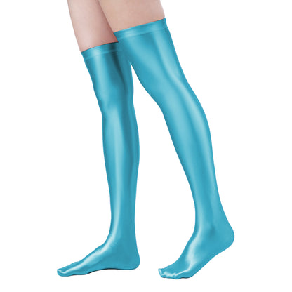 Eris Series Glossy Thigh High Socks