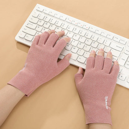 Thermal Dralon Velvet Fleece Lining Fingerless Wrist Gloves