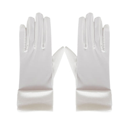 Mesh Satin Cuff Wrist Gloves