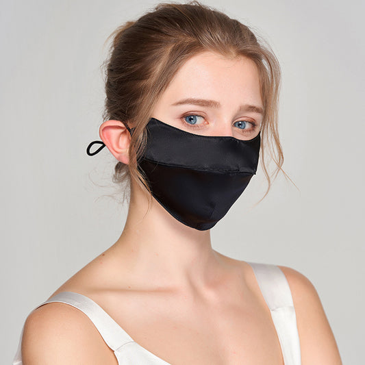 Mulberry Silk Solid Color Adjustable Strap Mask