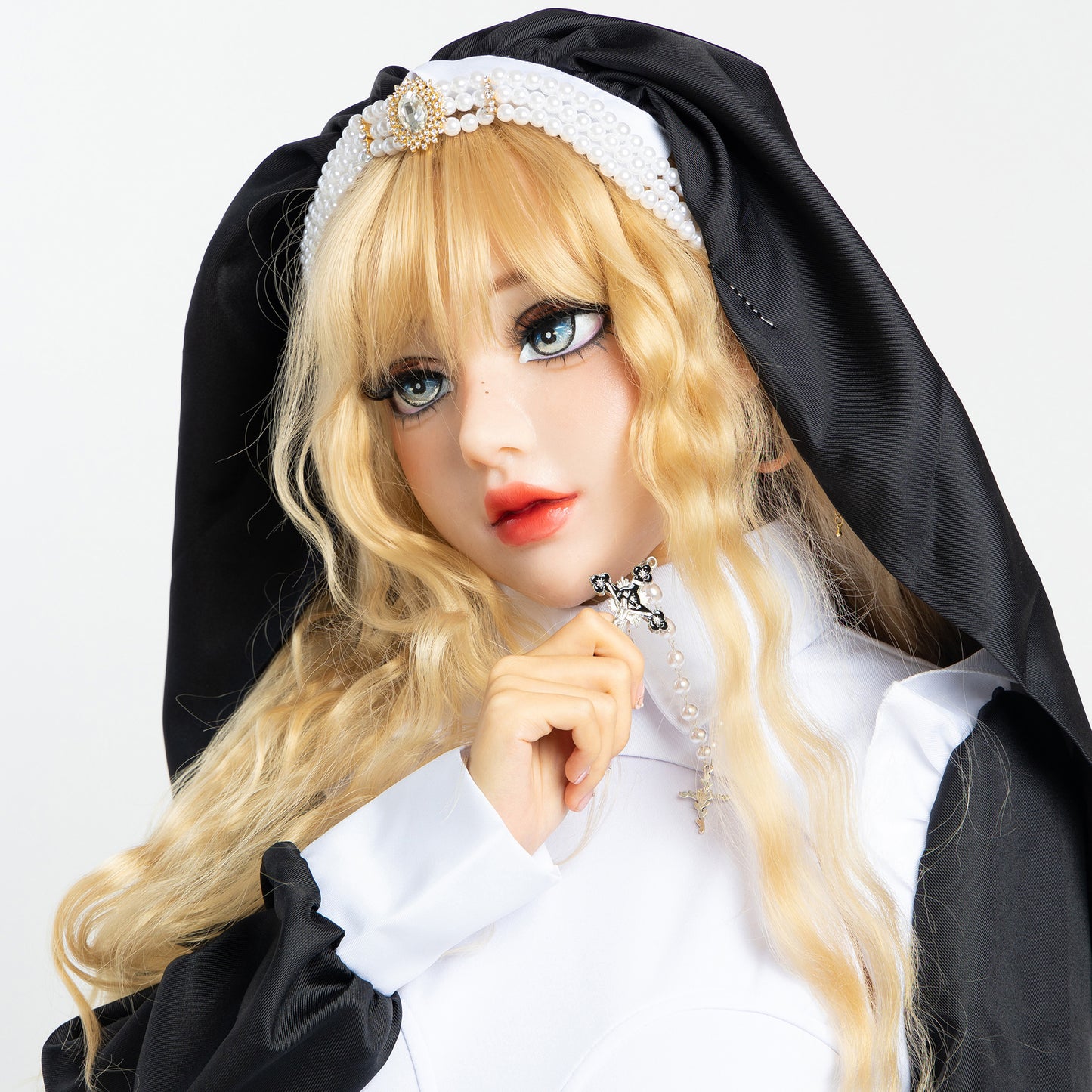 Nun Silicone Kigurumi Style Female Mask Standard Makeup Version