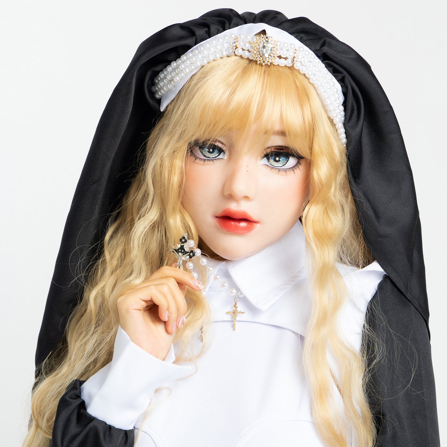 Nun Silicone Kigurumi Style Female Mask Standard Makeup Version