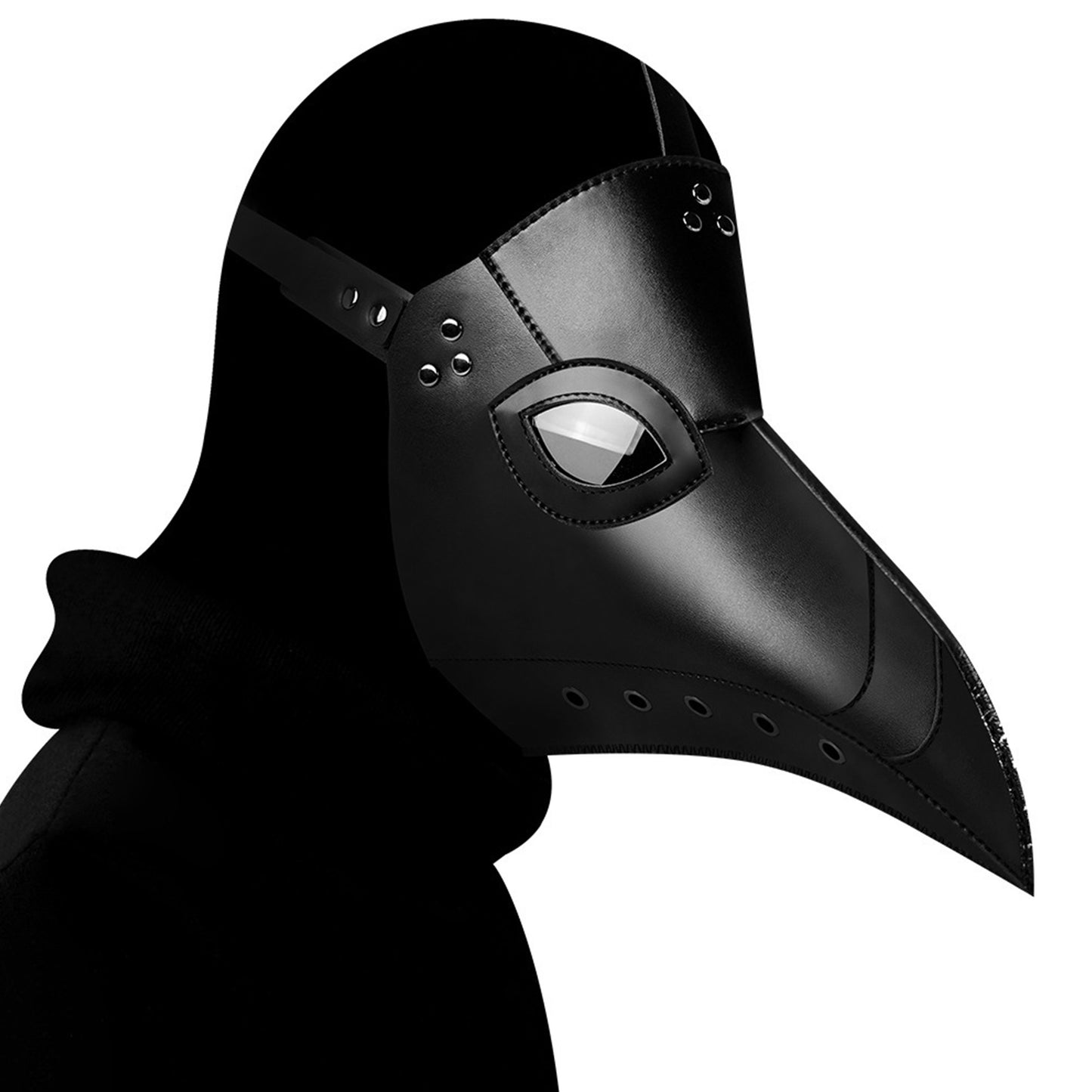 Vegan Leather Plague Doctor Adjustable Strap Beak Mask