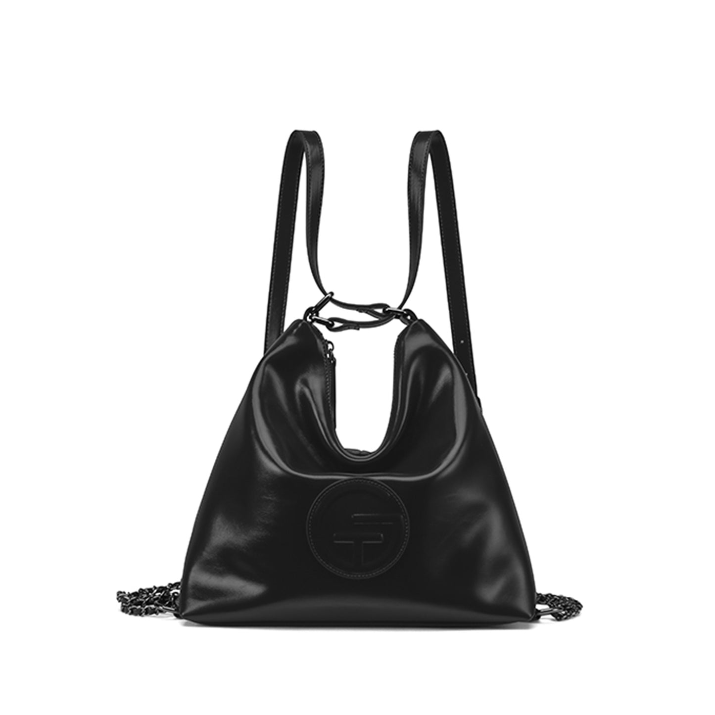 Soft Leather Adjustable Chain Shoulder Strap Tote Bag