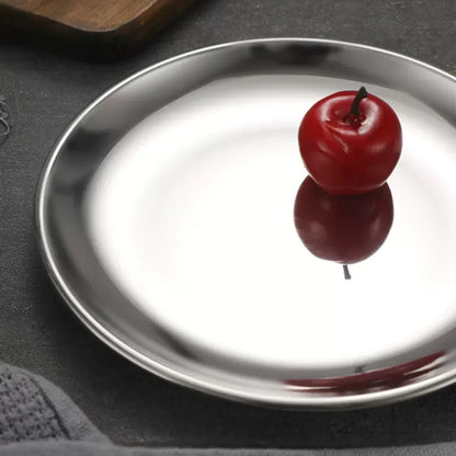 Stainless Steel Brushed Round Dinner Plate