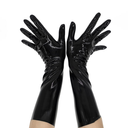 Black Solid Color Seamless Latex Gloves