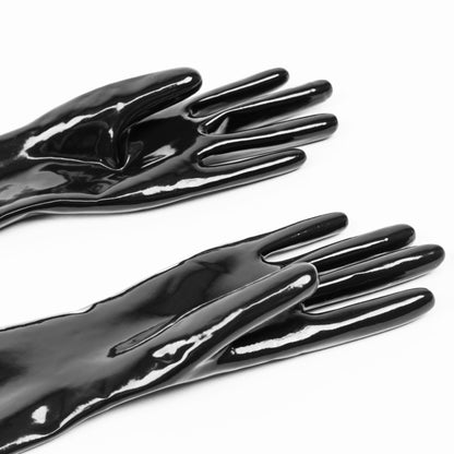 Black Solid Color Seamless Latex Gloves