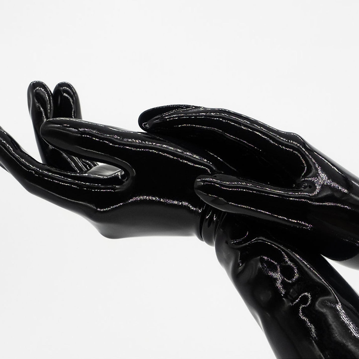 Black Solid Color Seamless Latex Gloves