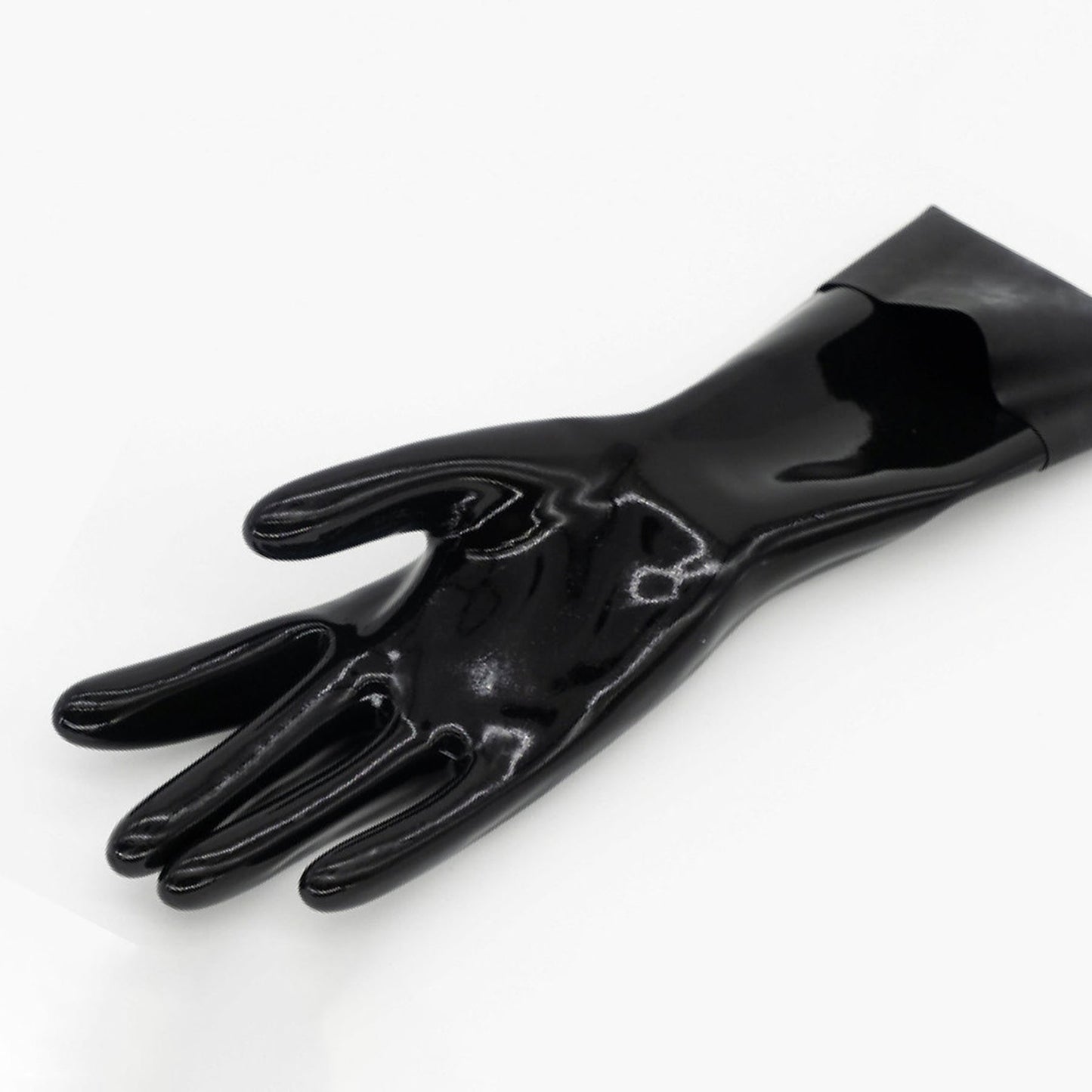 Black Solid Color Seamless Latex Gloves