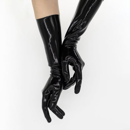 Black Solid Color Seamless Latex Gloves