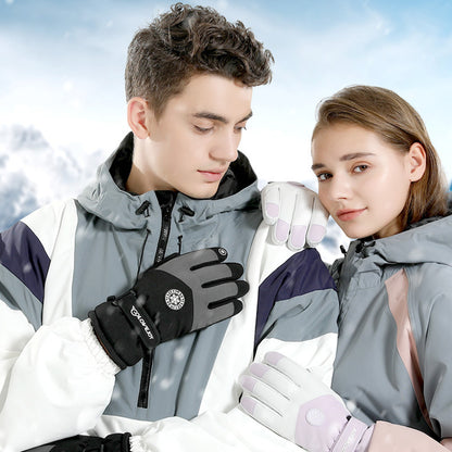 Winter Outdoor Thermal Velvet Fleece Lining Waterproof Anti Slip Touch Screen Ski Gloves