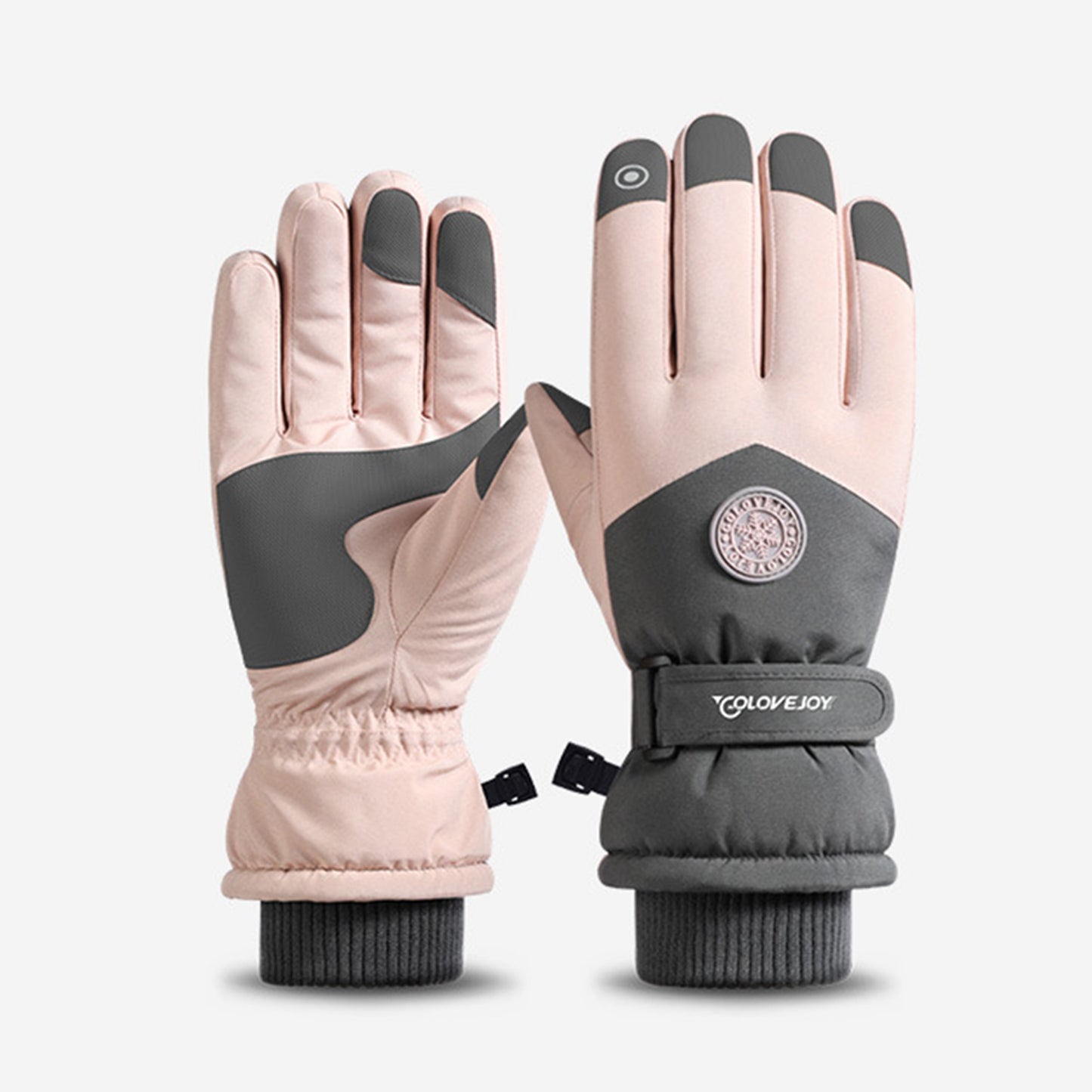 Winter Outdoor Thermal Velvet Fleece Lining Waterproof Anti Slip Touch Screen Ski Gloves