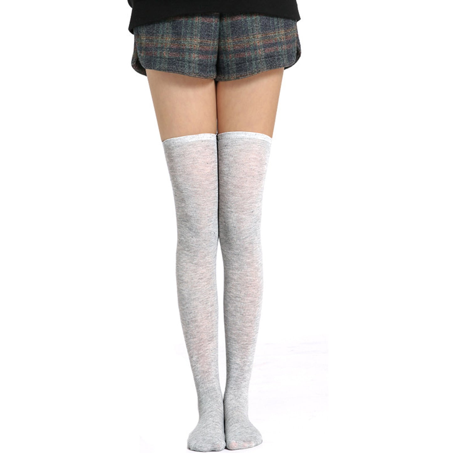 Three Bar Thigh High Socks