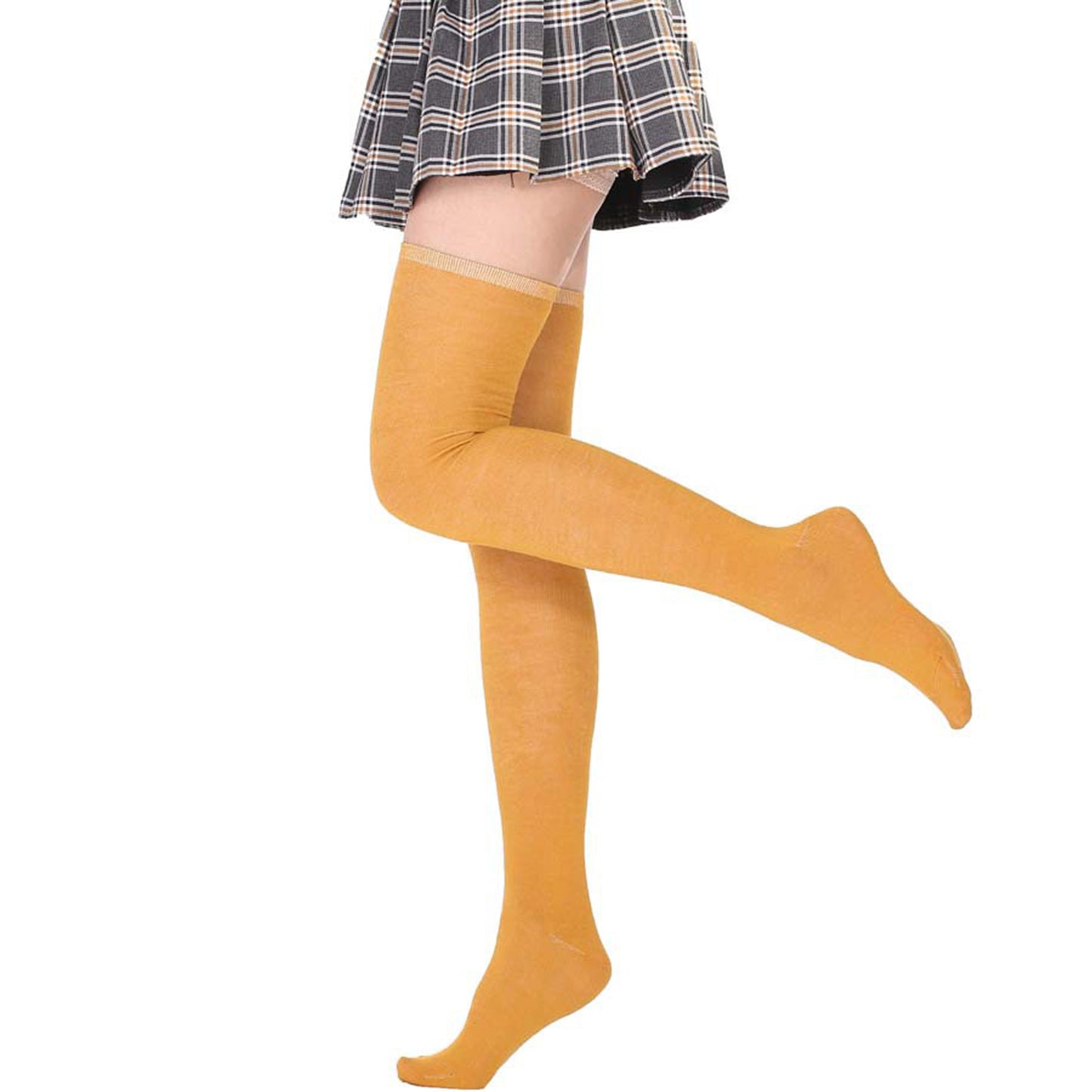 Three Bar Thigh High Socks