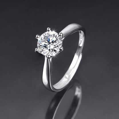 Moissanite Adjustable Open Band Ring