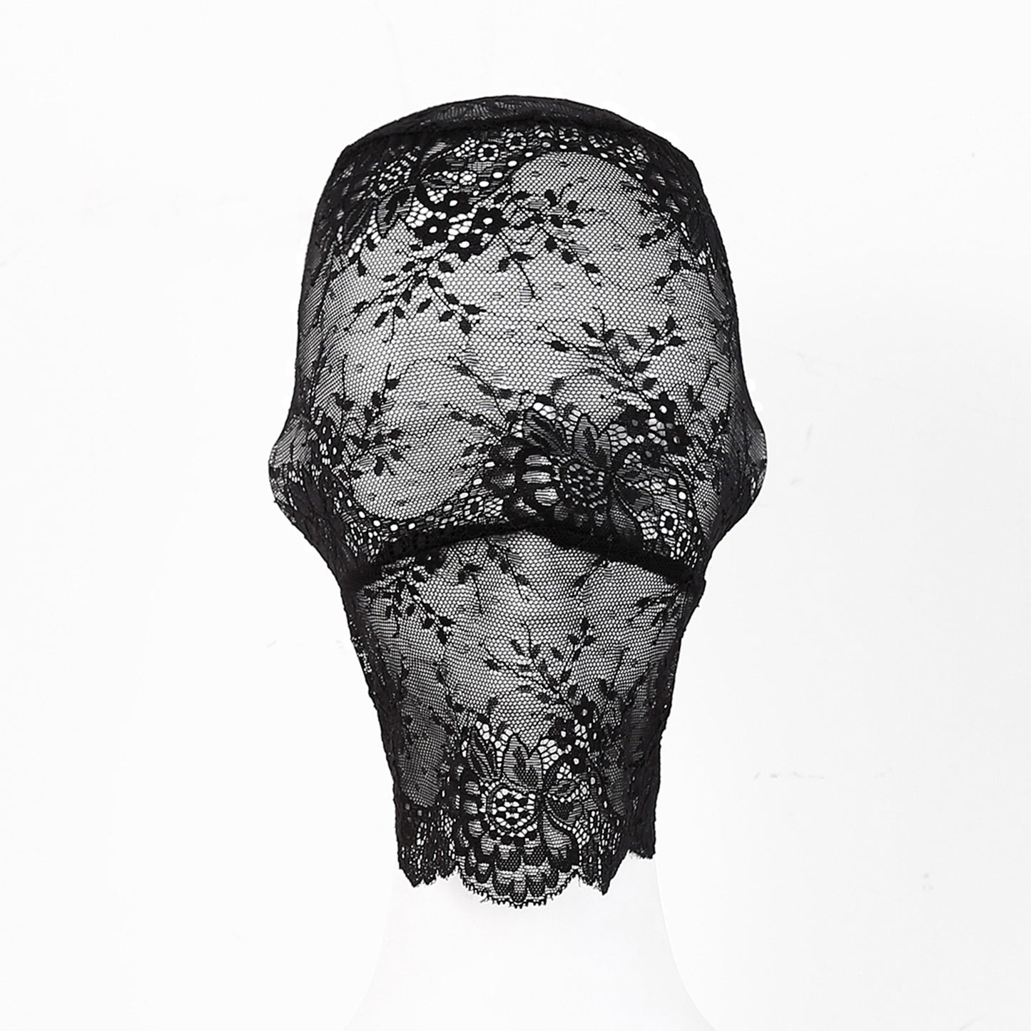 Lace Floral Embroidered Hood Mask