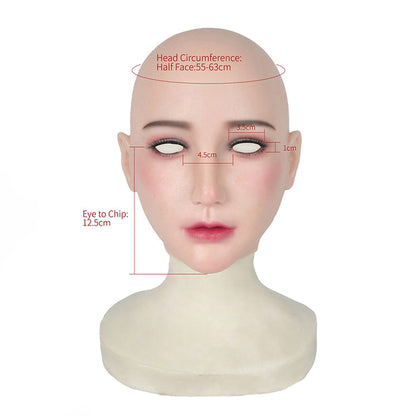 Chin Silicone Realistic Face Female Mask