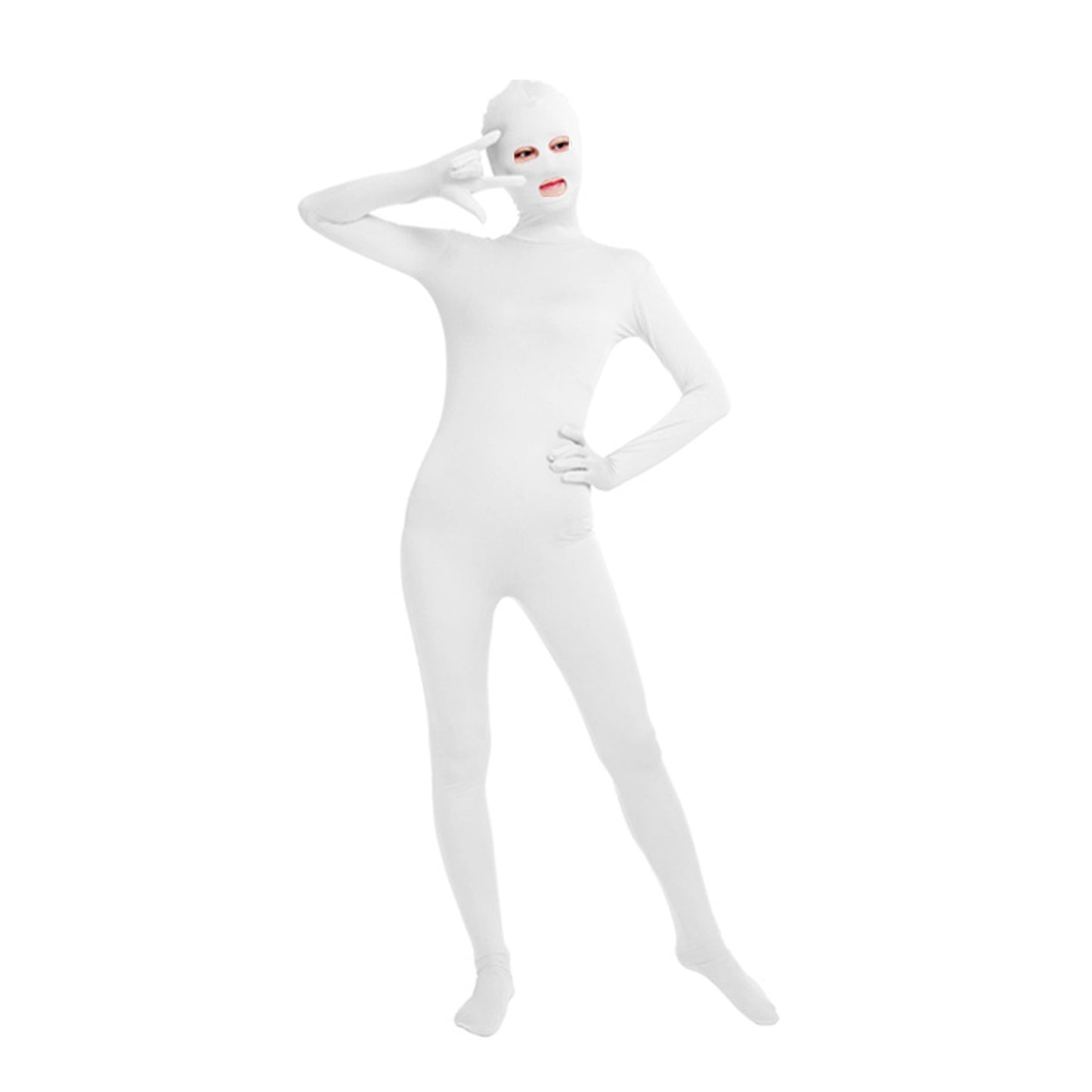 Solid Color Full Cover Open Eyes Open Mouth Lycra Zentai Bodysuit (Pack of 2)