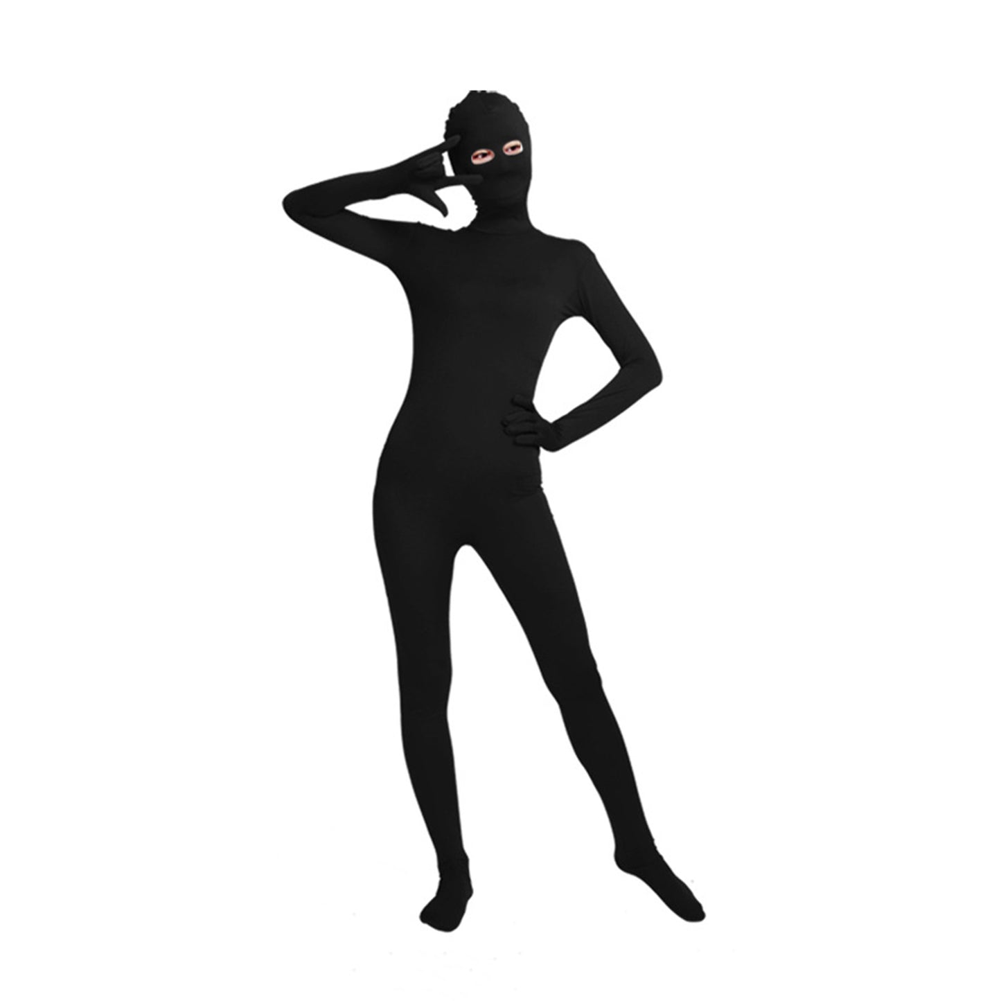 Solid Color Full Cover Open Eyes Lycra Zentai Bodysuit (Pack of 2)