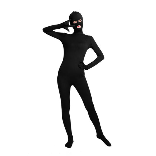 Solid Color Full Cover Open Eyes Open Mouth Lycra Zentai Bodysuit (Pack of 2)