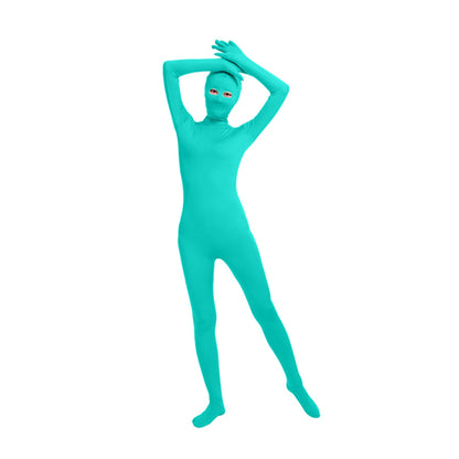 Solid Color Full Cover Open Eyes Lycra Zentai Bodysuit (Pack of 2)