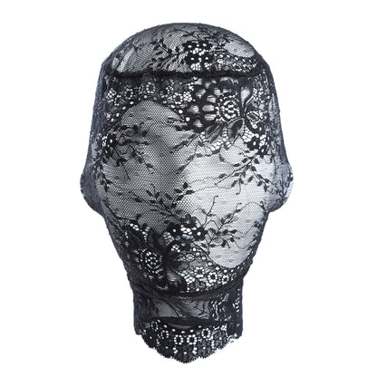 Lace Floral Embroidered Hood Mask