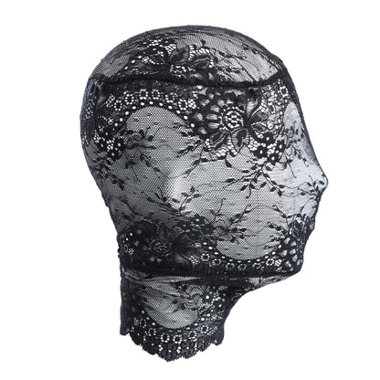 Lace Floral Embroidered Hood Mask