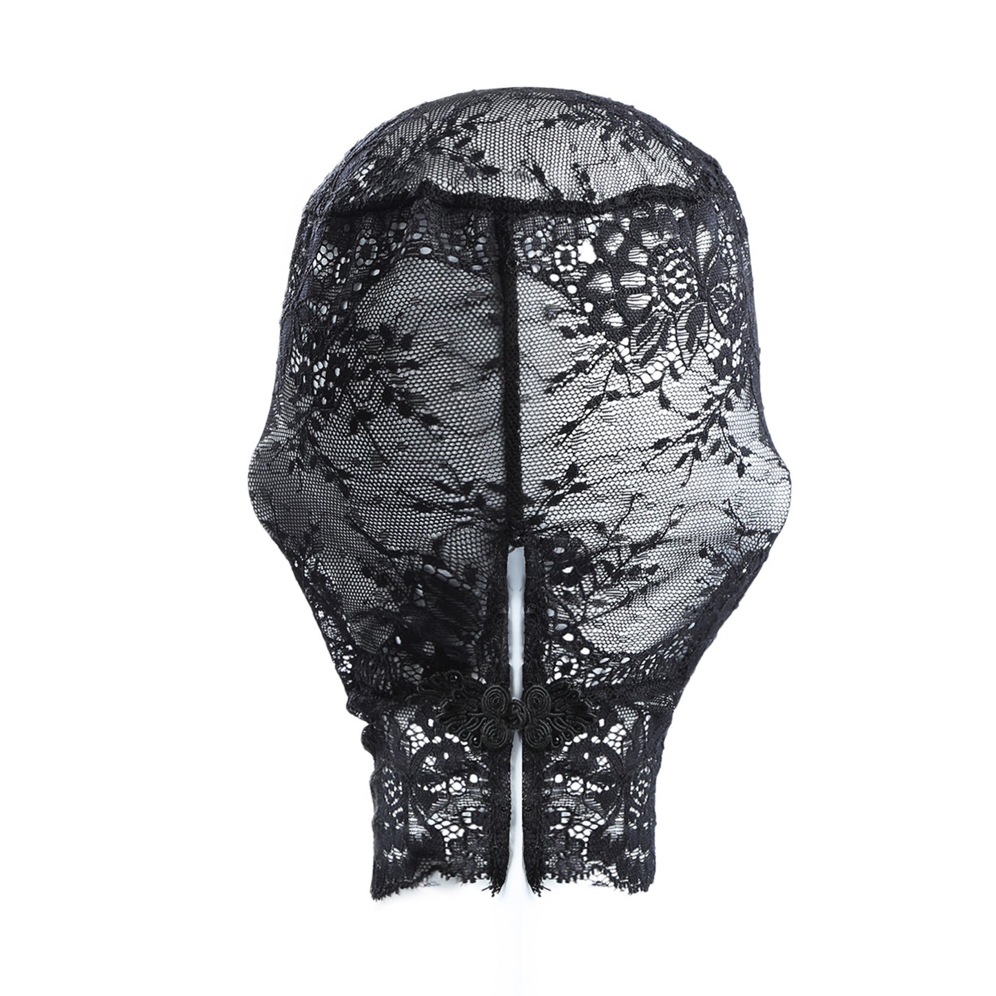 Lace Floral Embroidered Hood Mask