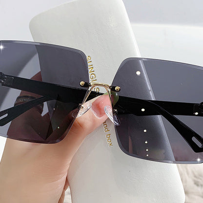 Rimless Square Lens Polarized Sunglasses