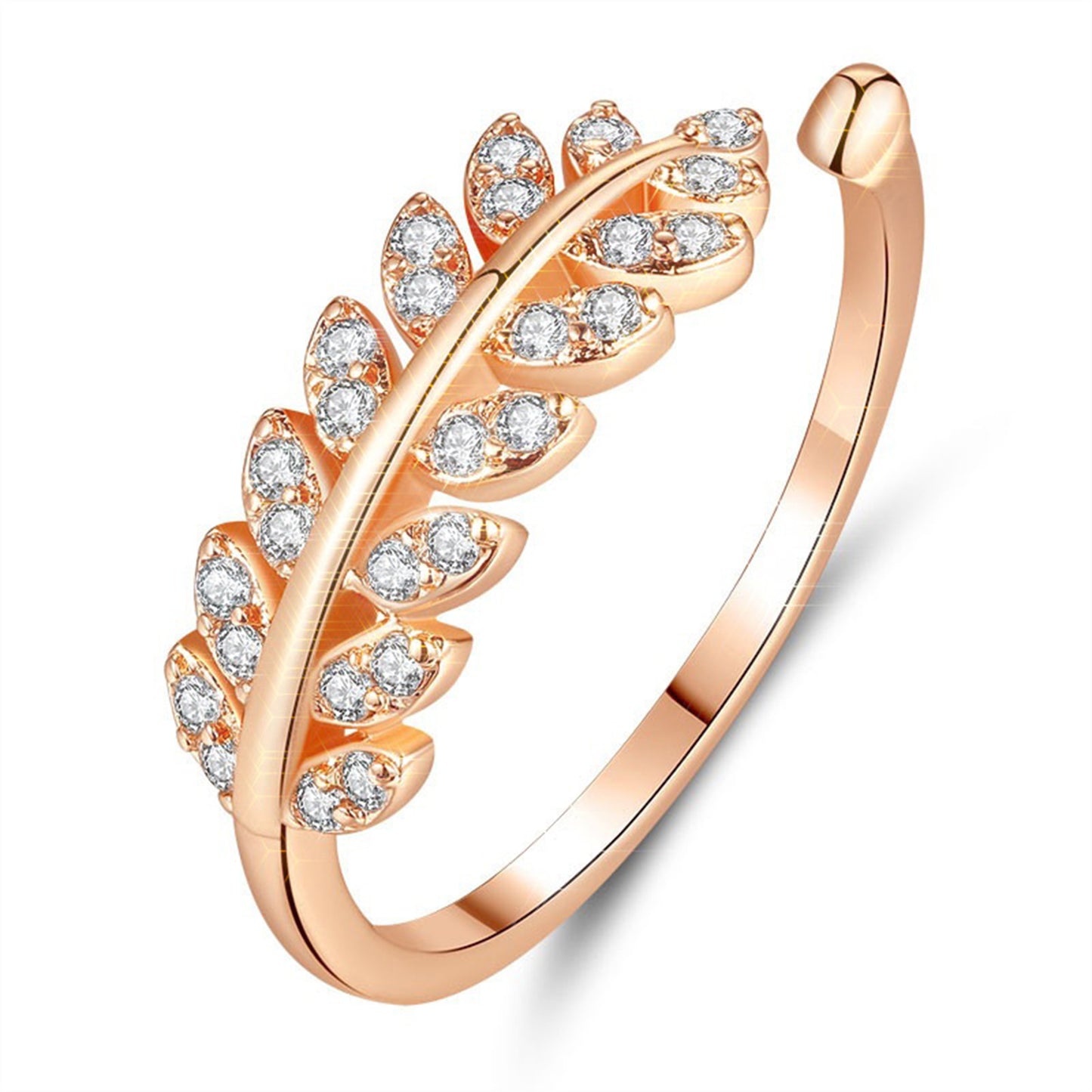 Alloy Crystal Gold Plated Multi-Layered Adjustable Ring