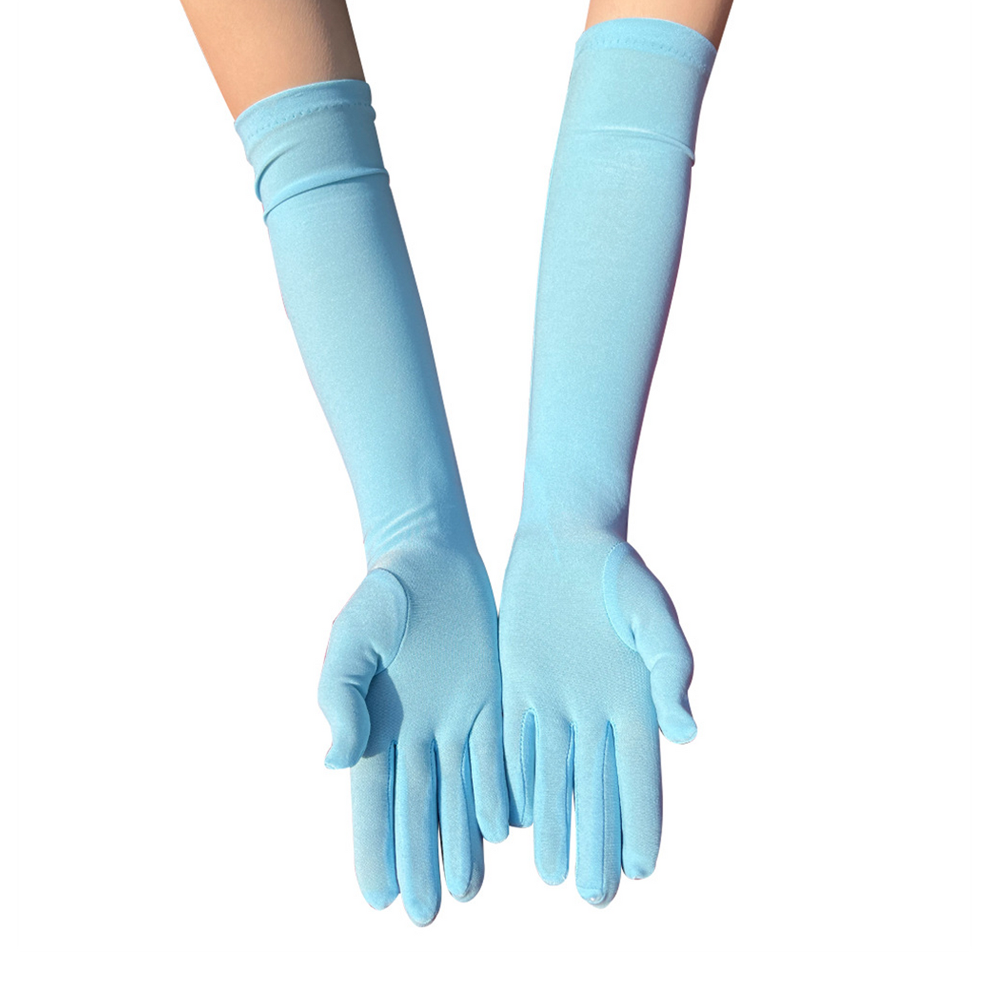 Milk Silk Solid Color Over Elbow Gloves