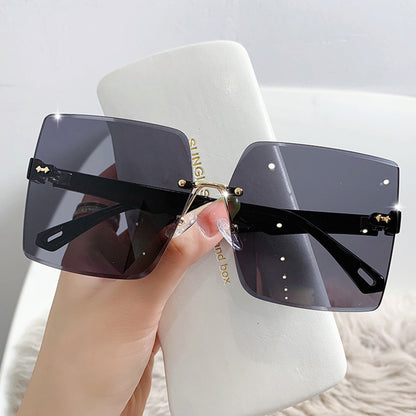 Rimless Square Lens Polarized Sunglasses