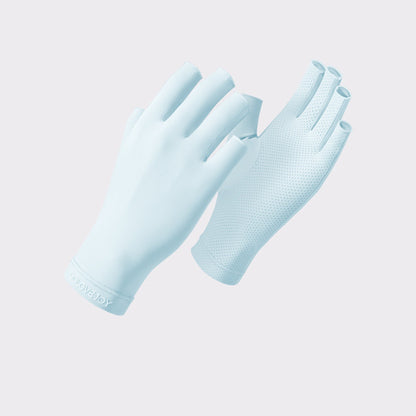 Solid Color Ice Silk Fingerless Manicure Skincare Wrist Gloves